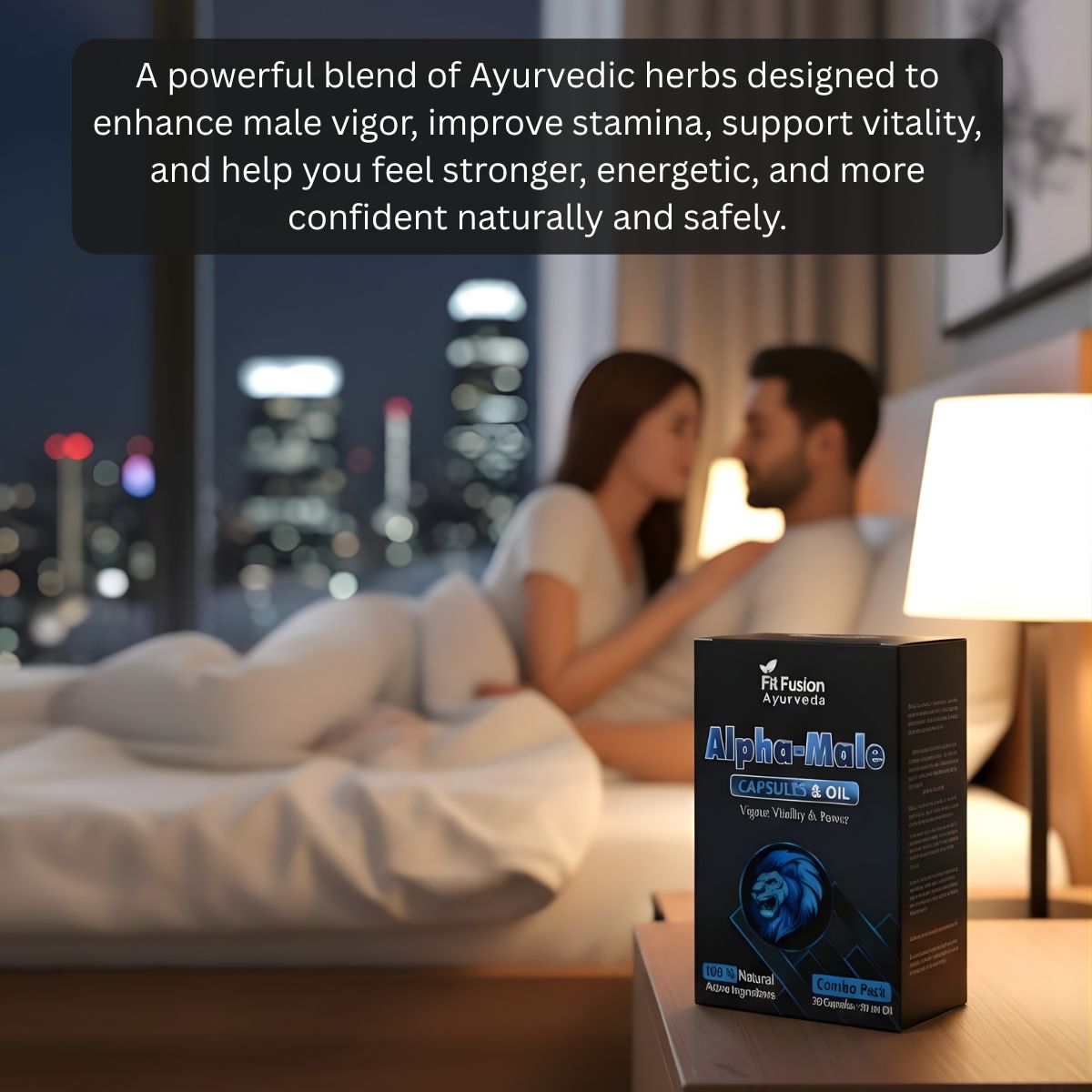 FIT FUSION AYURVEDA Alpha Male Capsule & Oil Combo For Men's Vigour, Vitality & Power  (30 Capsules, 30 ml) - View 2