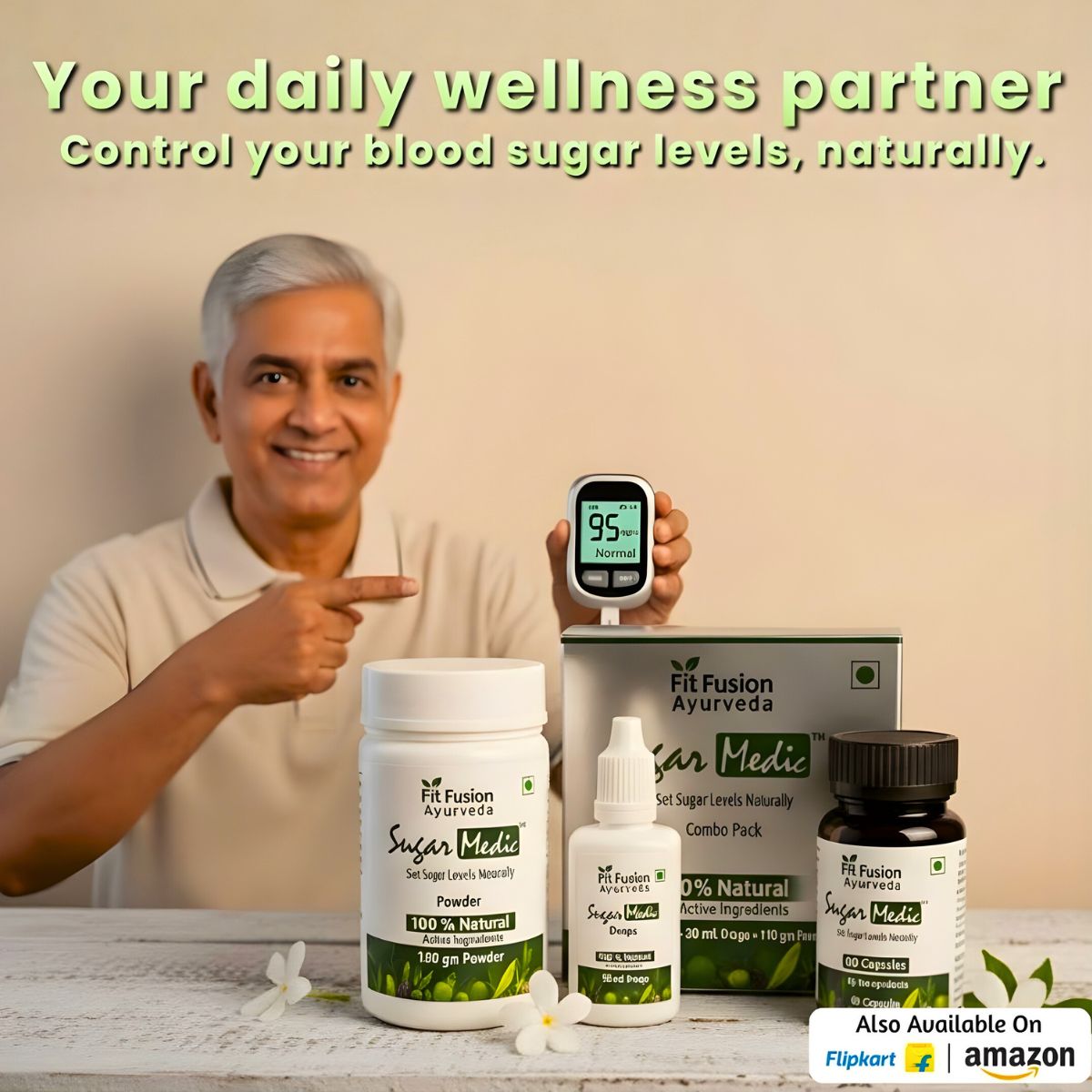 Sugar Medic Combo With Ashwagandha, Giloy, Jamun - View 3