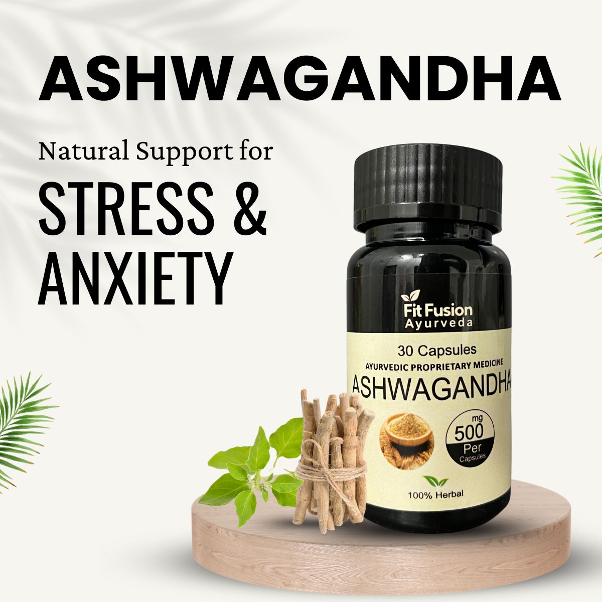 Fit Fusion Ayurveda Ashwagandha Capsules 500mg - View 3