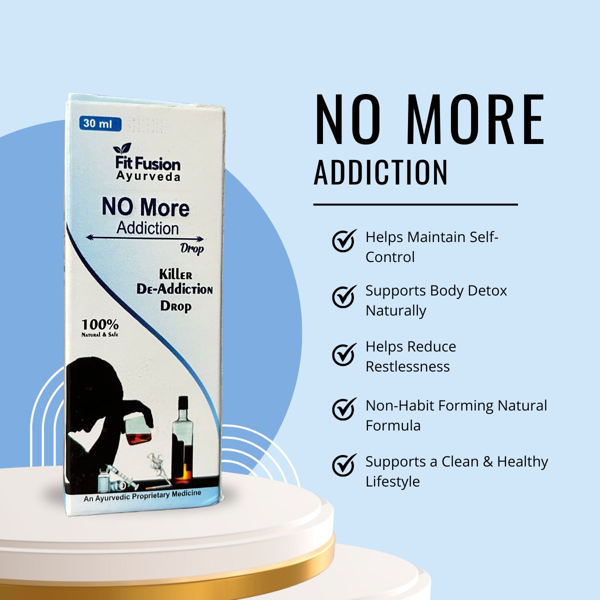 Fit Fusion Ayurveda 100% Natural Herbal De-Addiction Drops - View 2