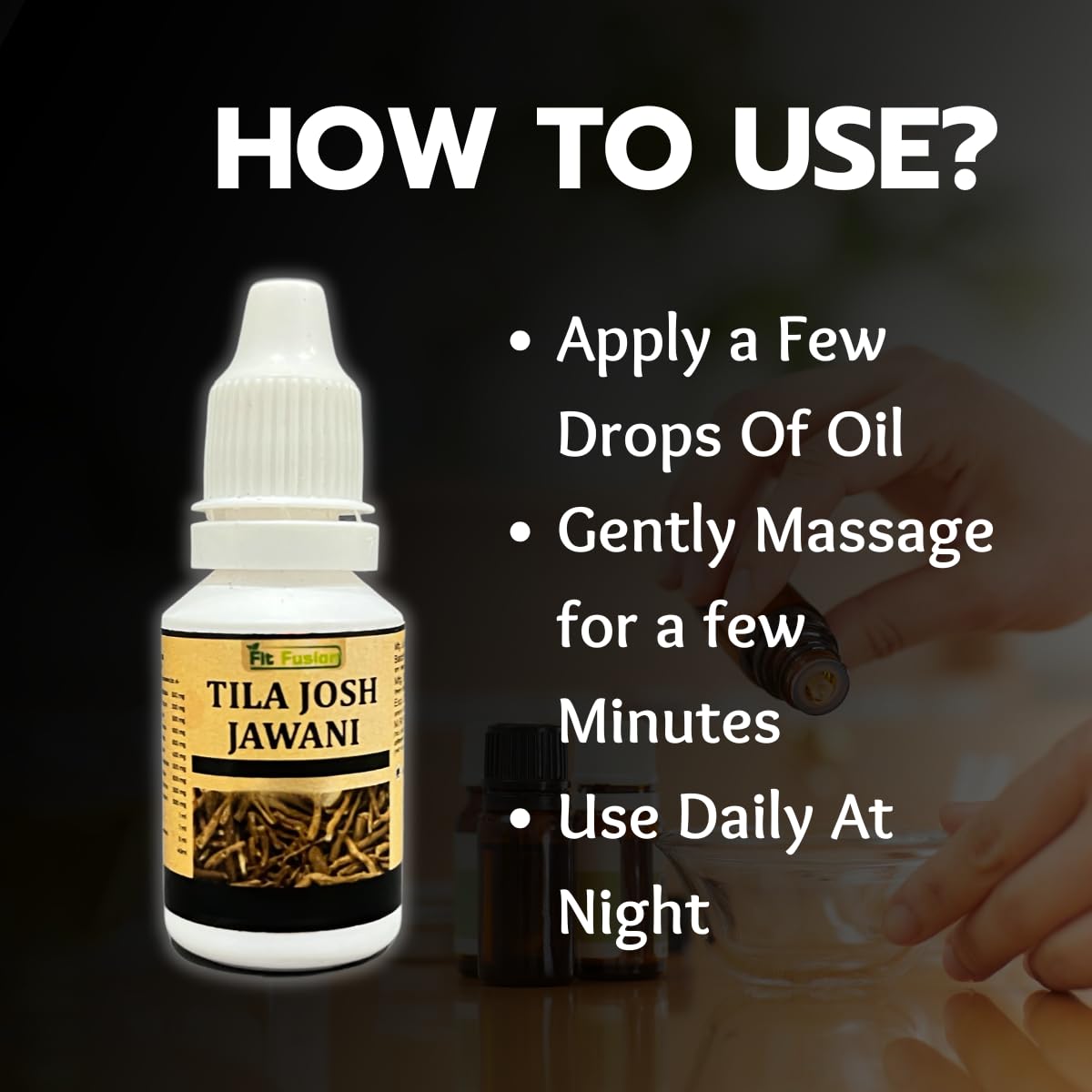 Fit Fusion Ayurveda Nerve Strength Sensual Massage Oil for Men – 15ml - View 4