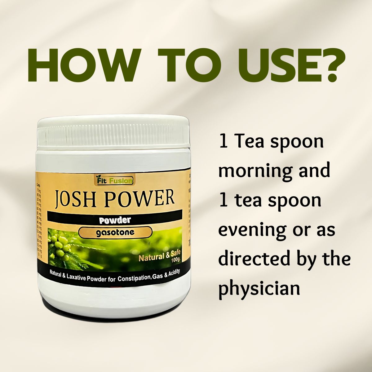 Fit Fusion Ayurveda Josh Power Gasotone Powder 100g - View 3